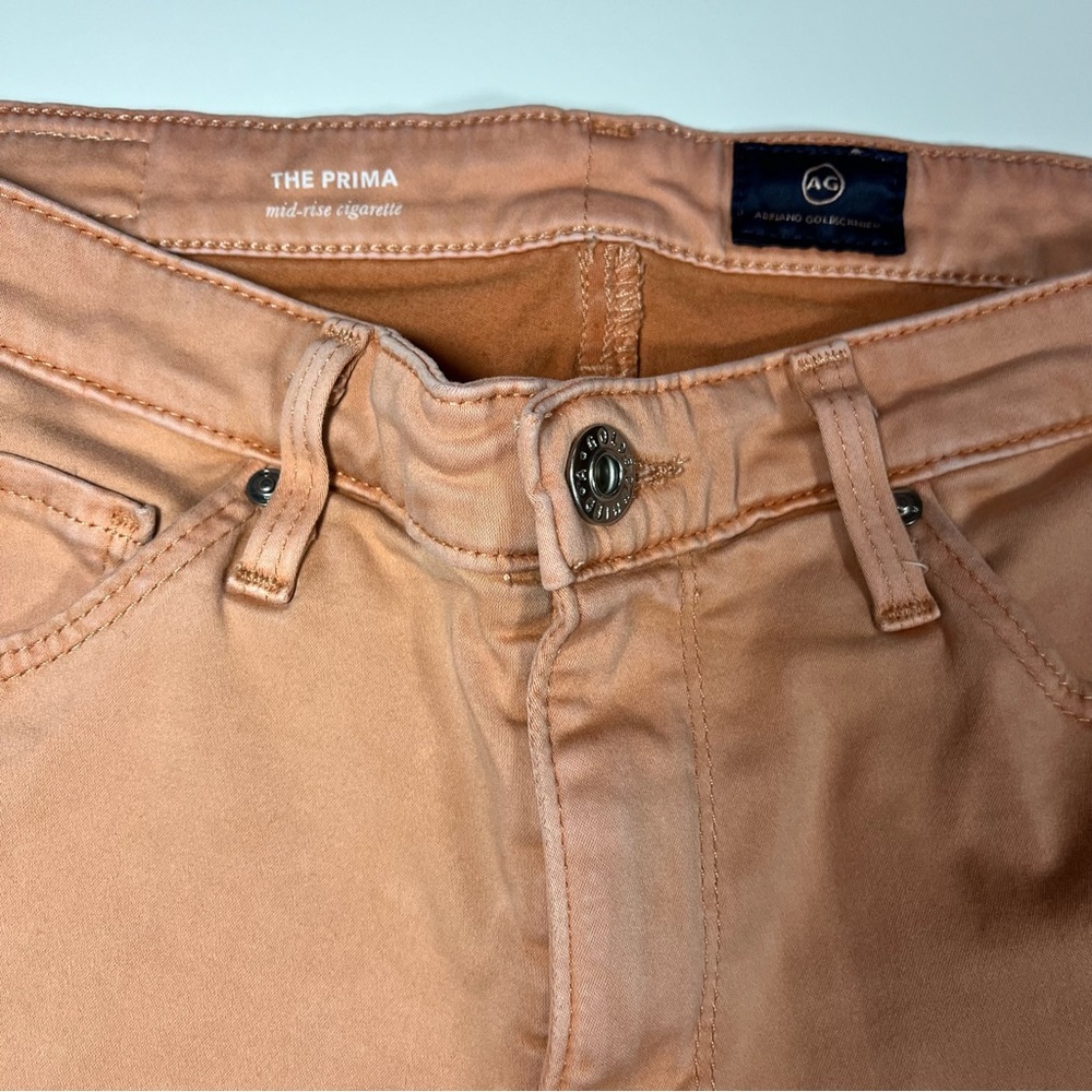 AG Adriano Goldschmied The Prima mid-rise cigarette crop jeans size 27 peach - Picture 4 of 10